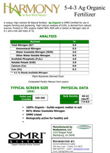 Organic Fertilizer - Harmony 5-4-3 (9% Ca)